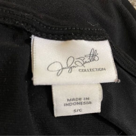 Jaclyn Smith Collection Blouse Embellished Short Sleeve Black Small - Picture 3 of 7